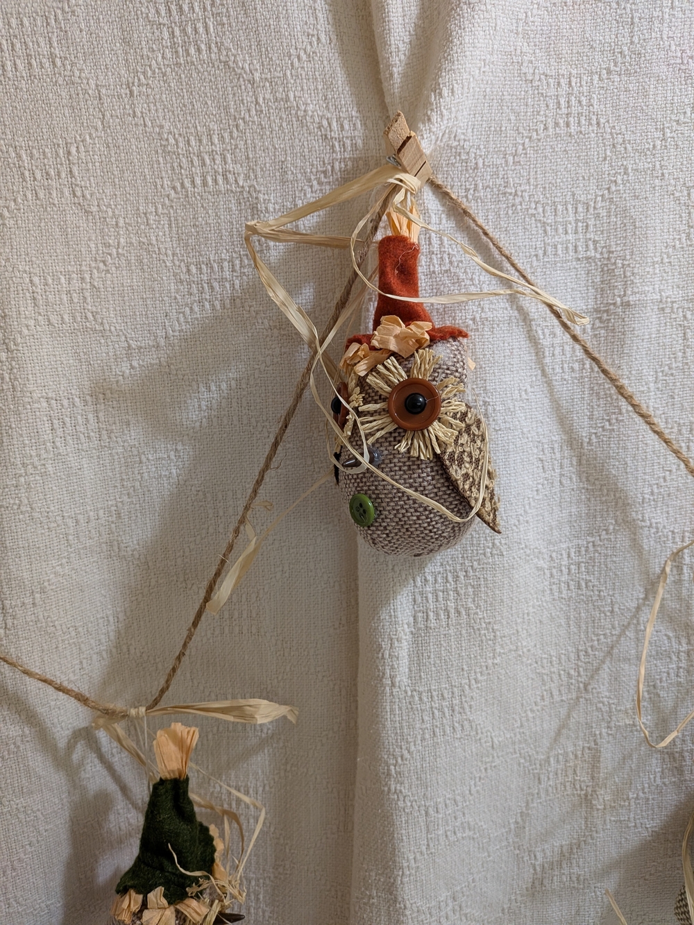 Hand Crafted Fall Owl Garland - Green, Orange, Brown
